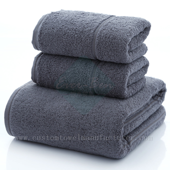 China cheap bath towels Manufactory Grey Fingertip Hand Cotton Towels Factory